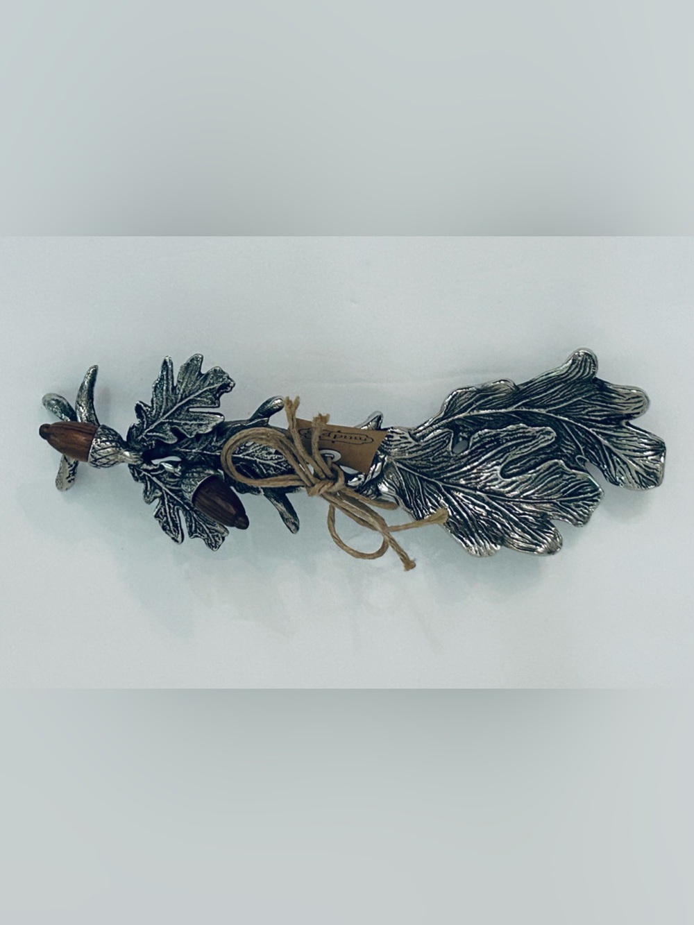 Brand New Wooden Acorn and Pewter Leaf Home Decor